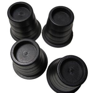 4 Black Bed Risers  HEAVY DUTY Plastic 6 in High Round